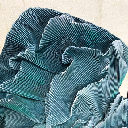 Teal Waterfall Sculptural Wall Art