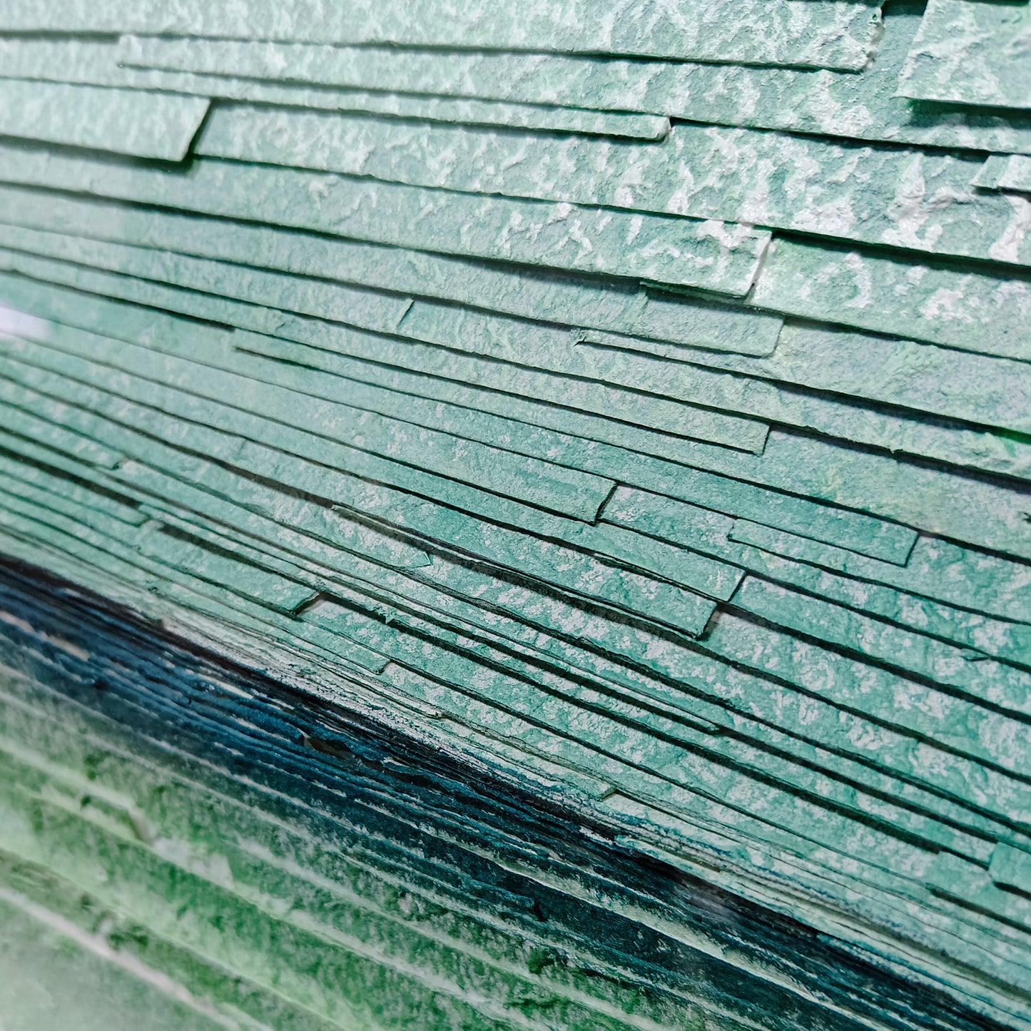 Teal Current Horizontal Textured Art