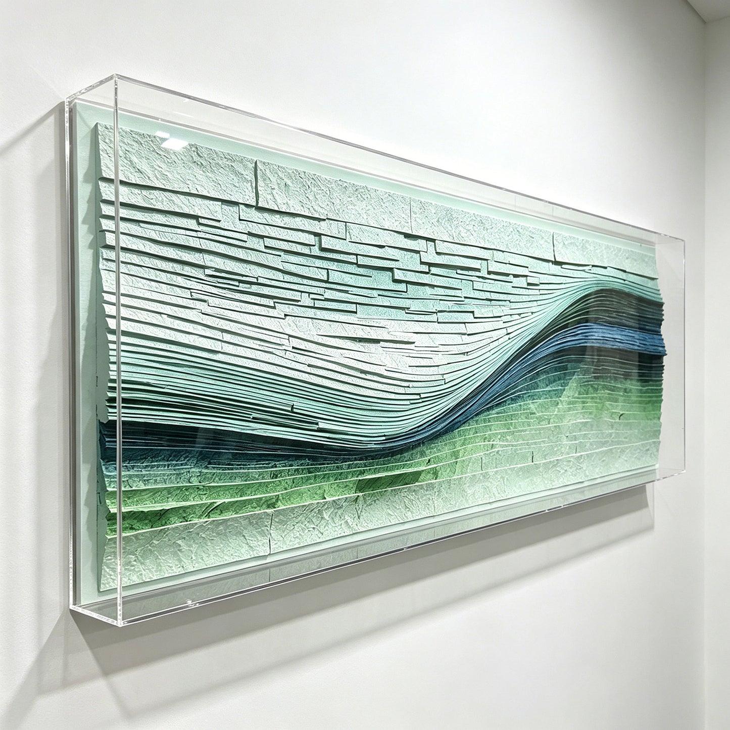 Teal Current Horizontal Textured Art