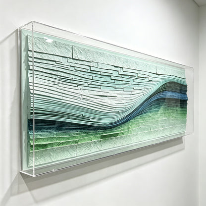 Teal Current Horizontal Textured Art