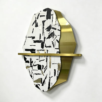 Black White Brushstroke Wall Sculpture