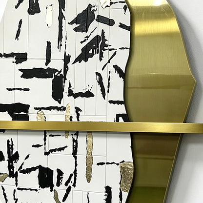 Black White Brushstroke Wall Sculpture
