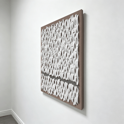 White Cascade Sculptural Wall Panel