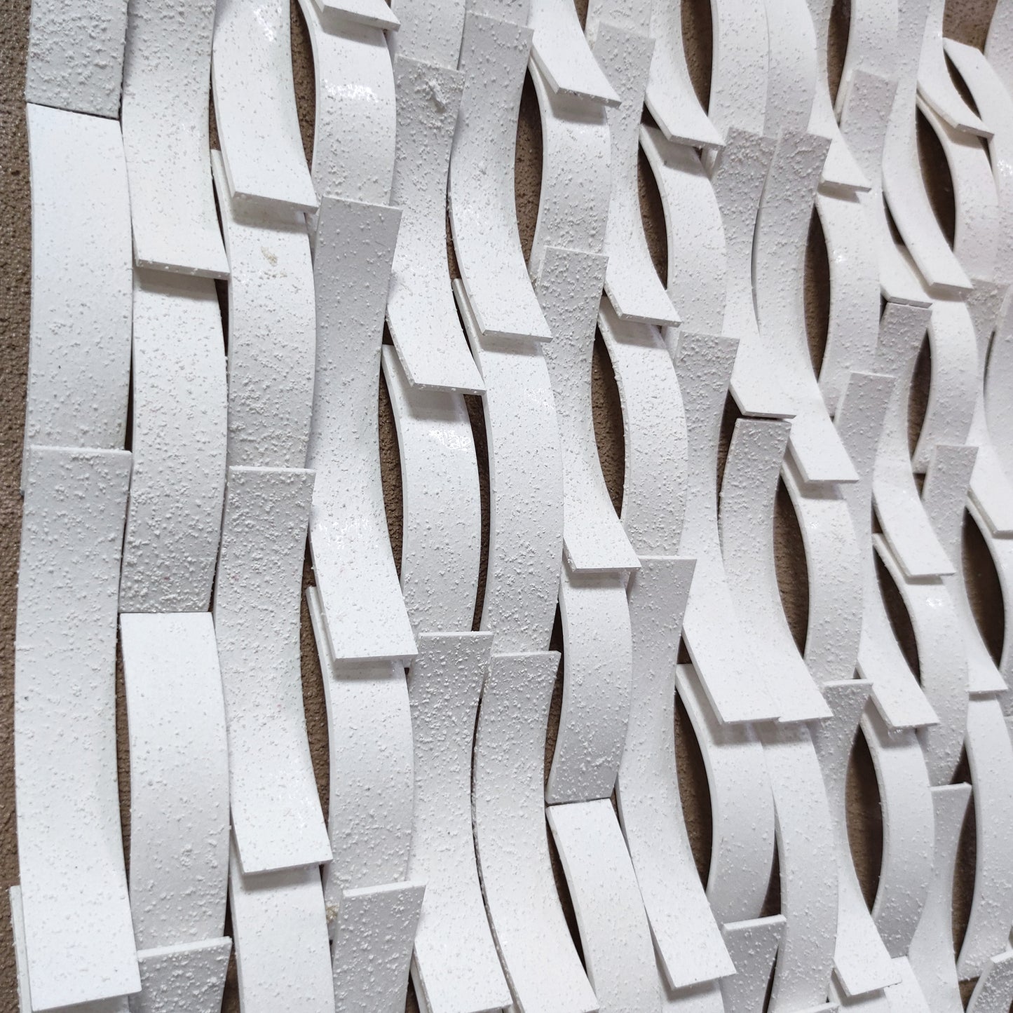 White Cascade Sculptural Wall Panel