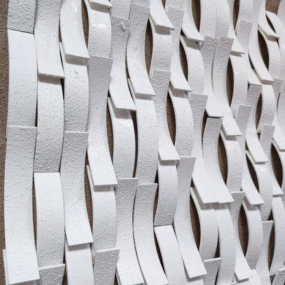 White Cascade Sculptural Wall Panel