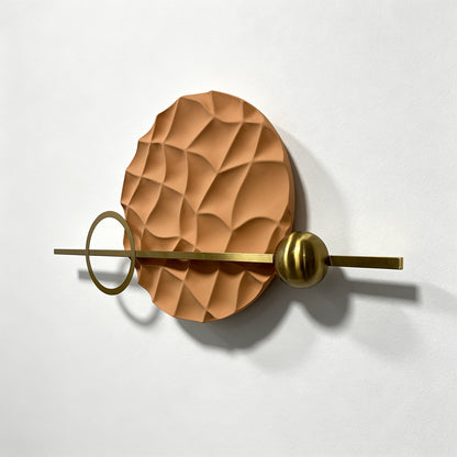 Copper Sun Geometric Wall Sculpture