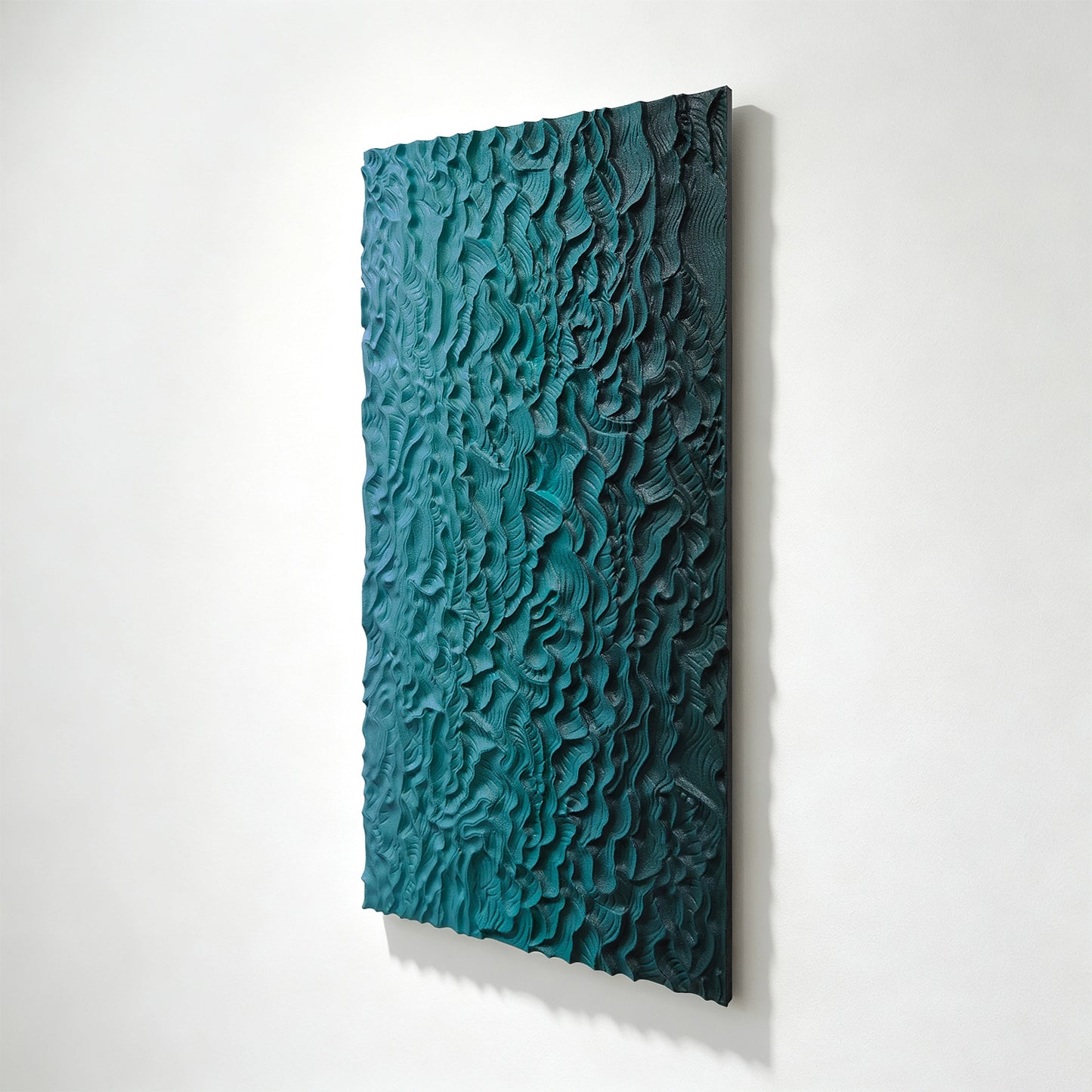 Deep Teal Rain Textured Wall Panel