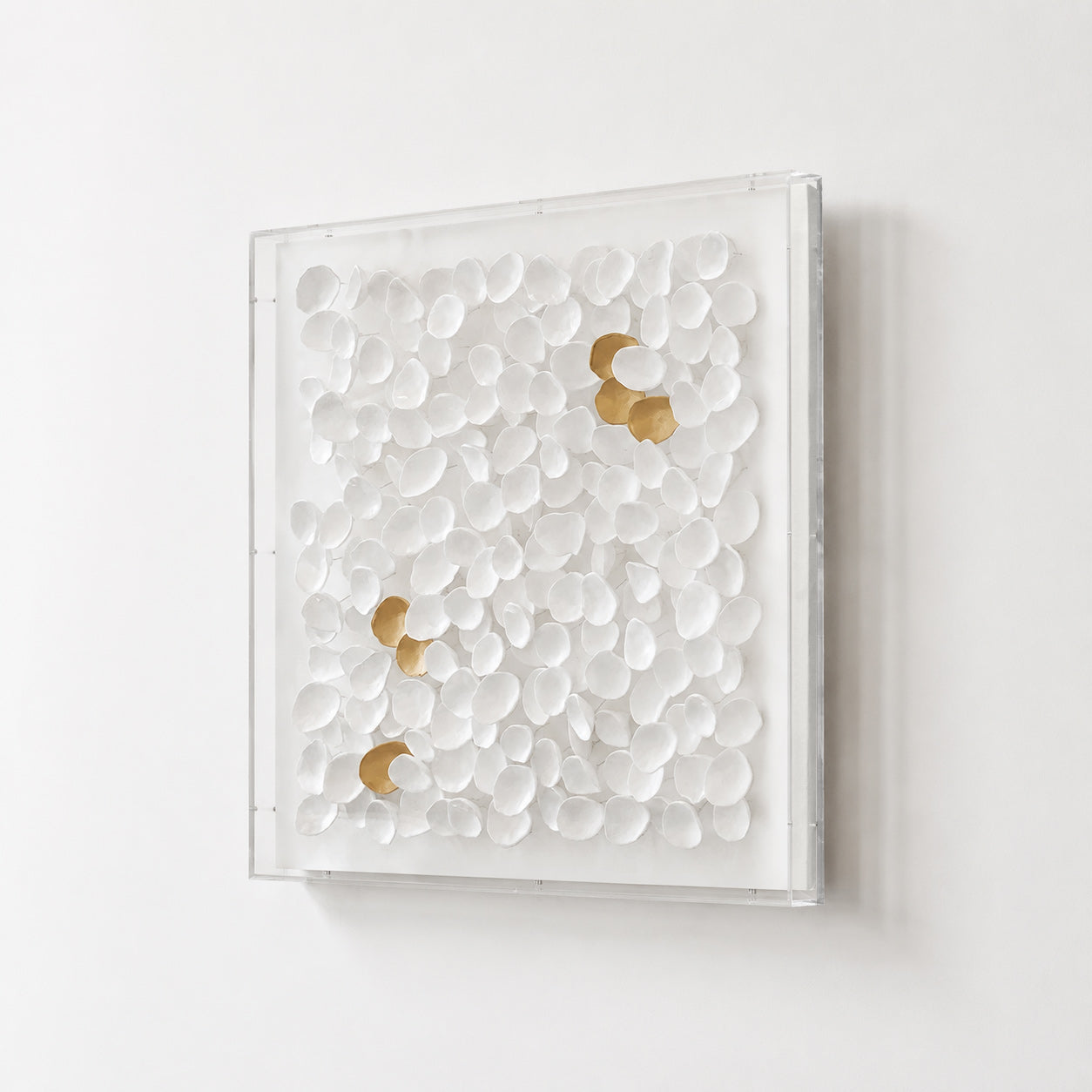 White Petal Paper Shadow Box Art