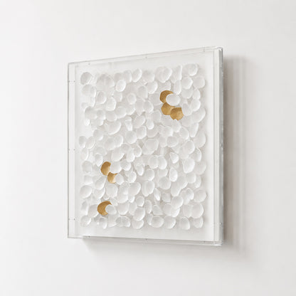 White Petal Paper Shadow Box Art