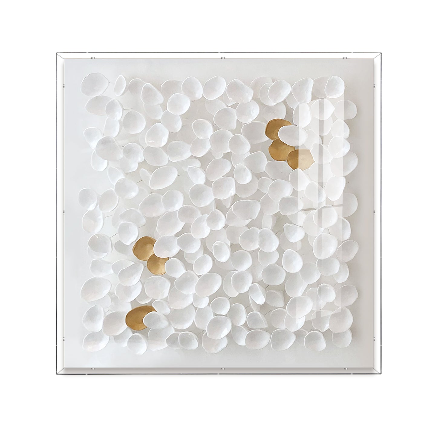 White Petal Paper Shadow Box Art