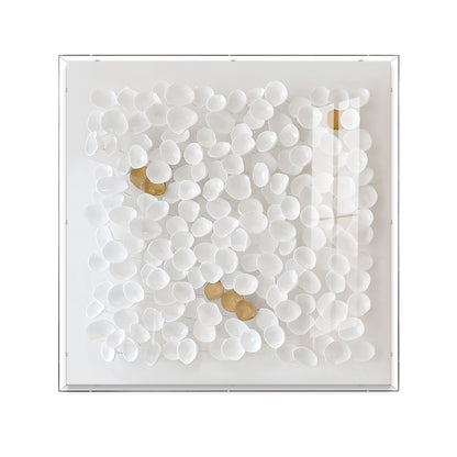 White Petal Paper Shadow Box Art