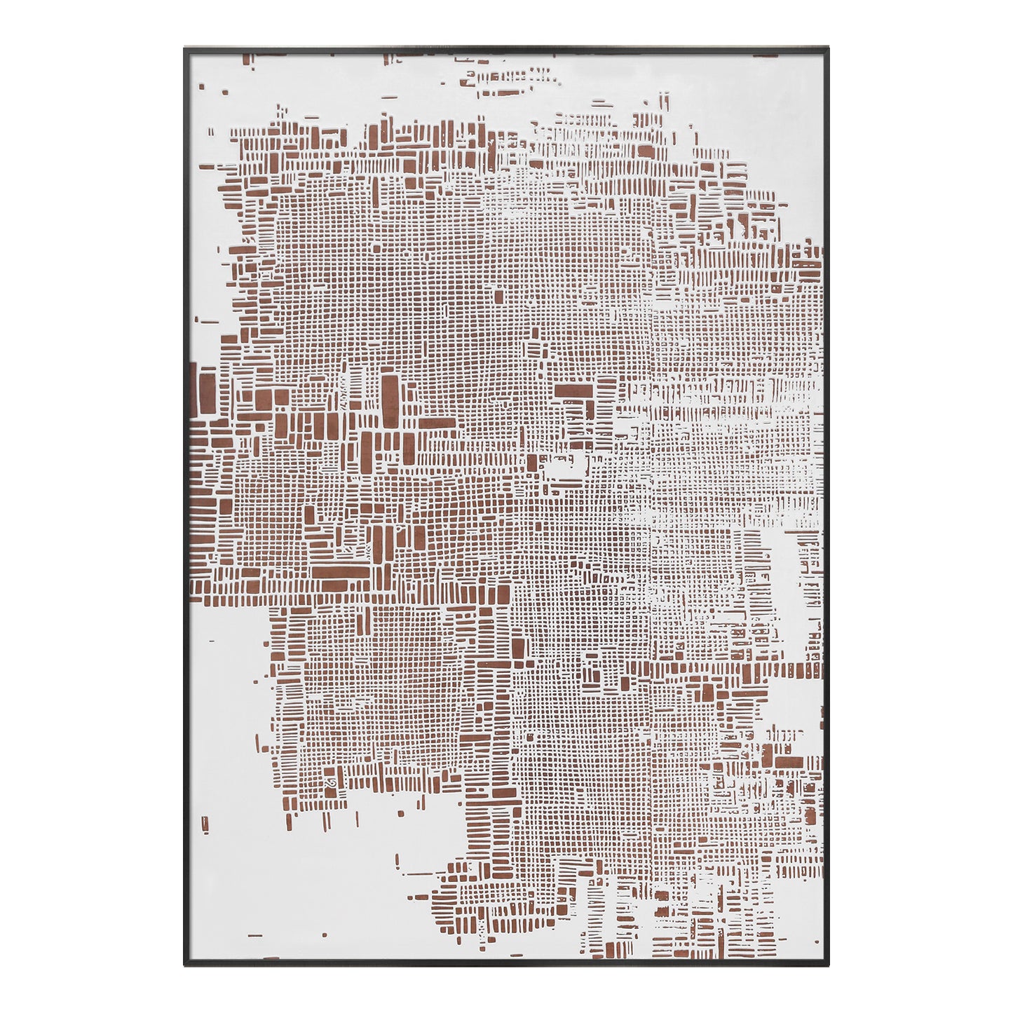 Rose Grid Textured Abstract Wall Art