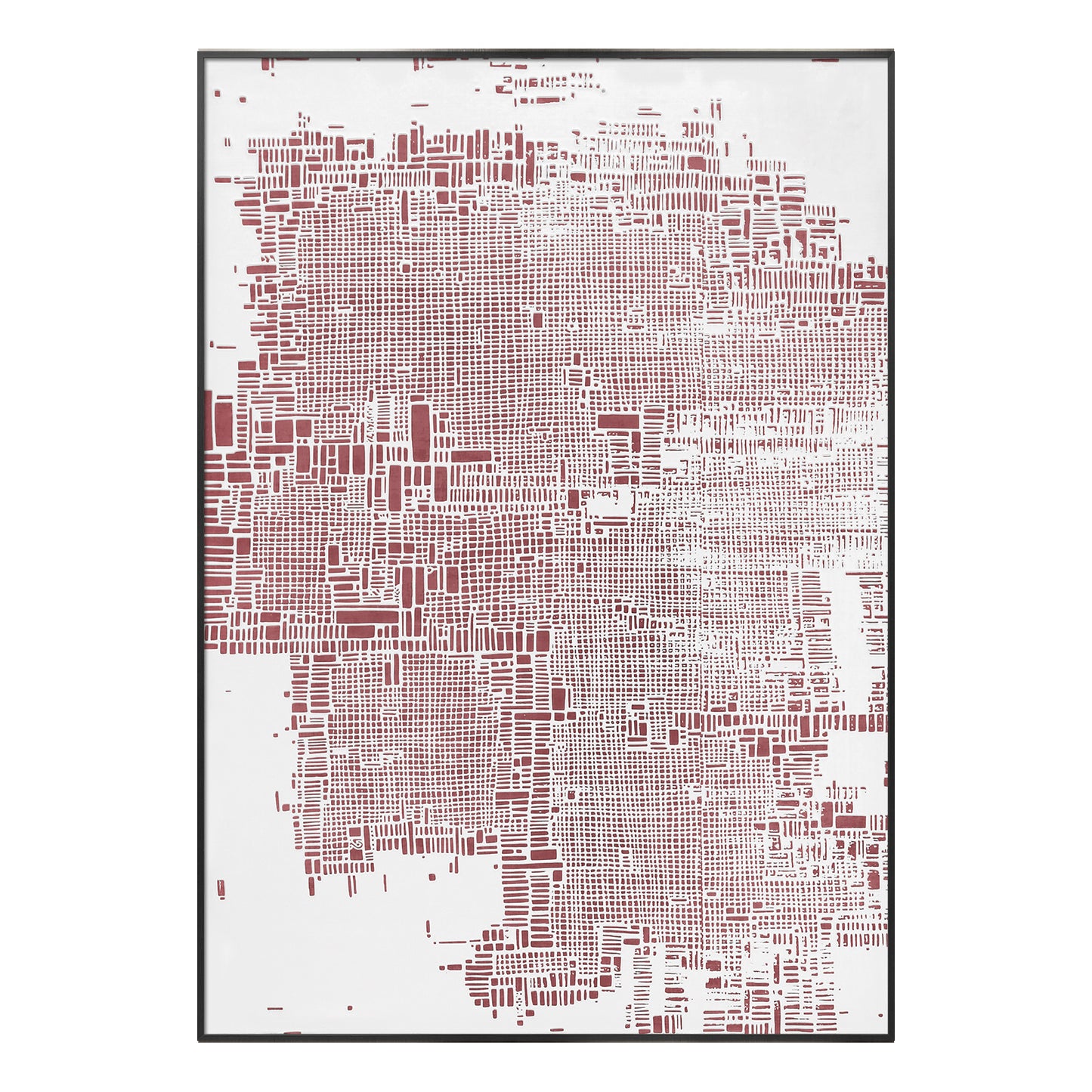 Rose Grid Textured Abstract Wall Art