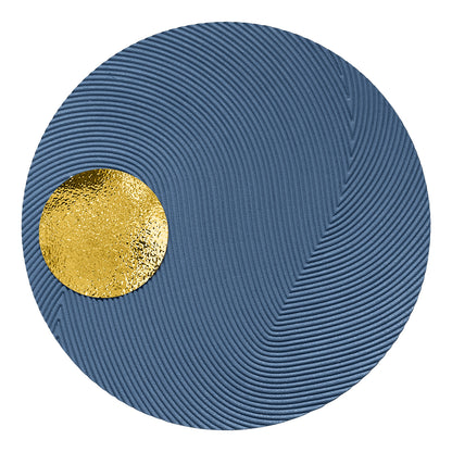 Teal Halo Gold Center Round Wall Art