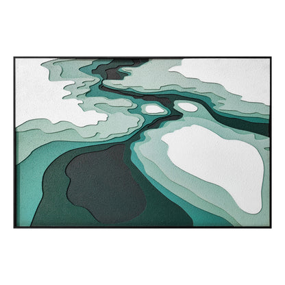 Emerald Mineral Flow Textured Wall Art