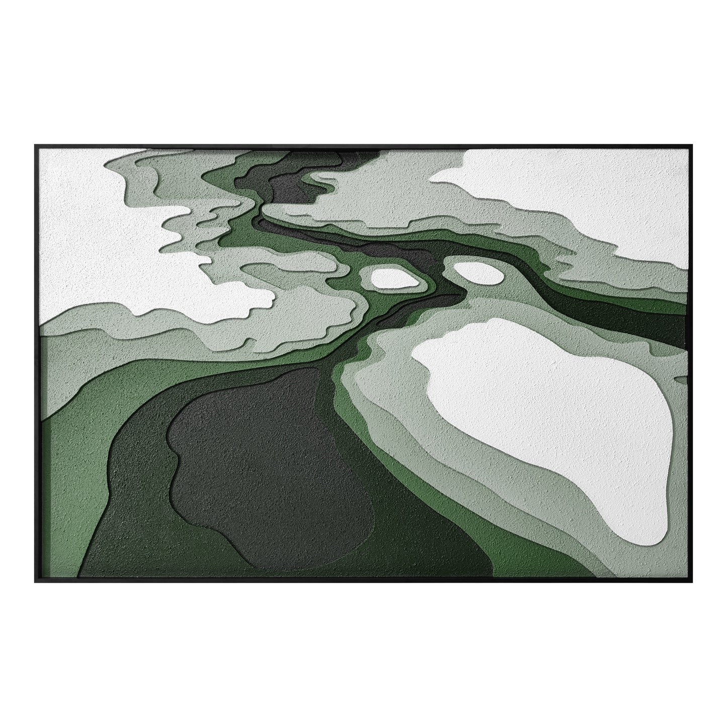 Emerald Mineral Flow Textured Wall Art