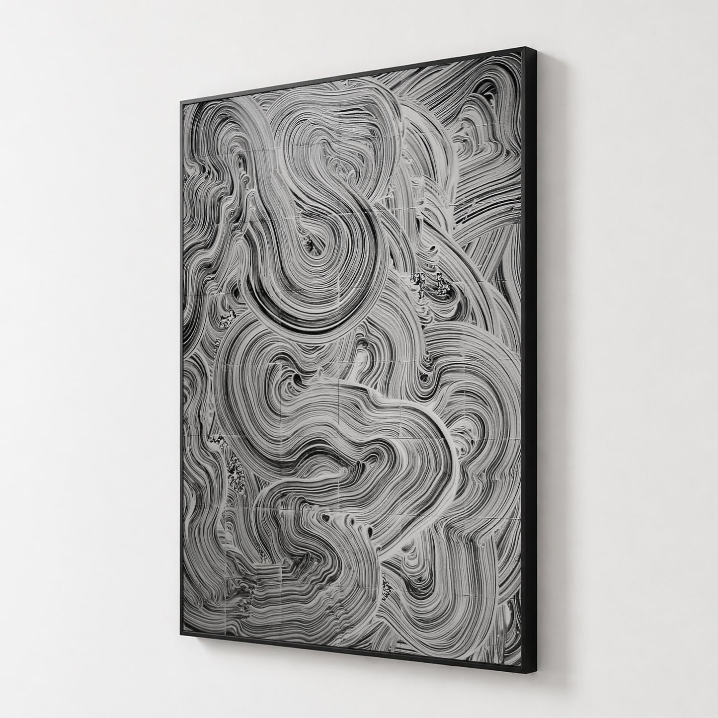 Gray Marble Current Relief Wall Art