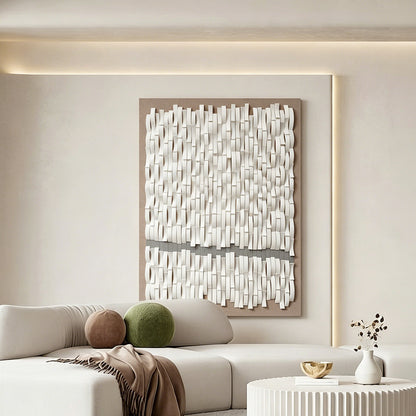 White Cascade Sculptural Wall Panel