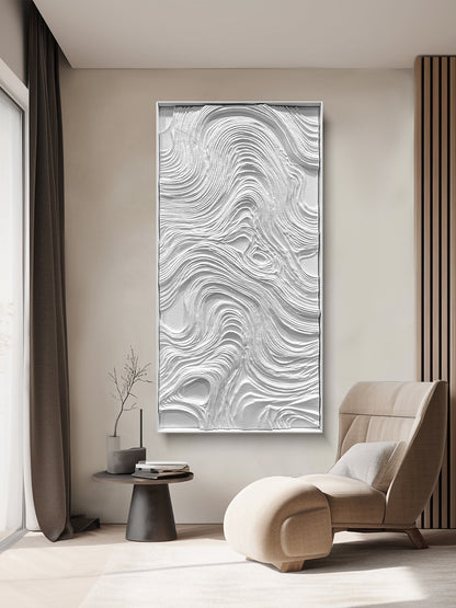Minimalist Topographic Wood Carving Contour Panel