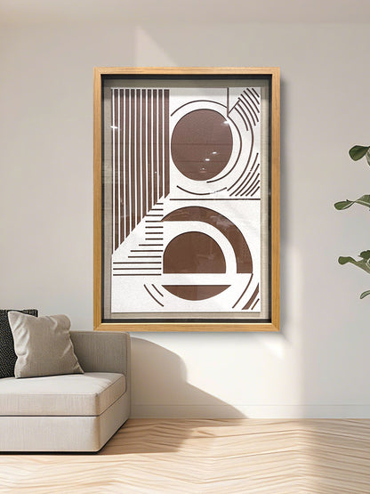 Creative geometric wide-format wall artwork, featuring a unique three-dimensional design and striking visual appeal.