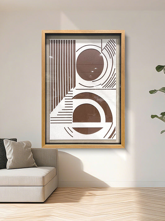 Creative geometric wide-format wall artwork, featuring a unique three-dimensional design and striking visual appeal.