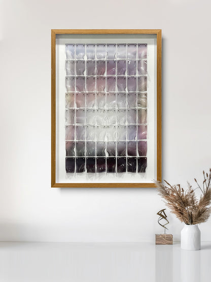 Contemporary Art Gallery Decor, 3D Heat Bent Acrylic Panel Grid Sculpture