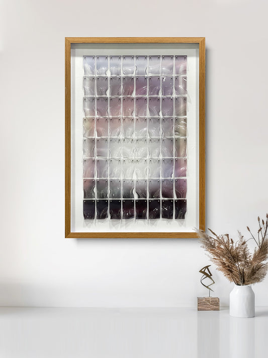 Contemporary Art Gallery Decor, 3D Heat Bent Acrylic Panel Grid Sculpture