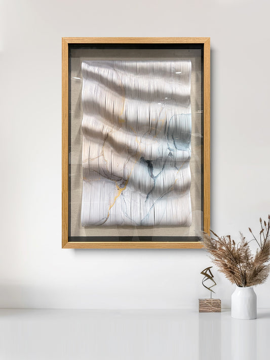 Handcrafted 3D paper art wall decor, featuring modern three-dimensional design and exquisite artistic texture.
