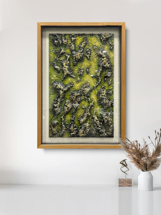 Abstract Fluid Double-Layer Relief Art - Earth Tone Desert Wavy