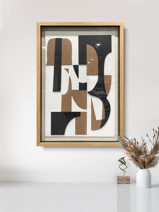 Modern minimalist 3D relief decorative painting, handcrafted from sandstone with a sleek and stylish texture.
