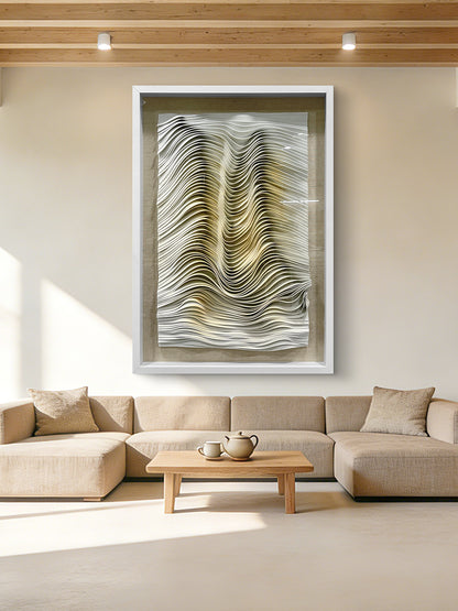 Minimalist Fabric Geometric Wall Hanging Textured Swirl Decor