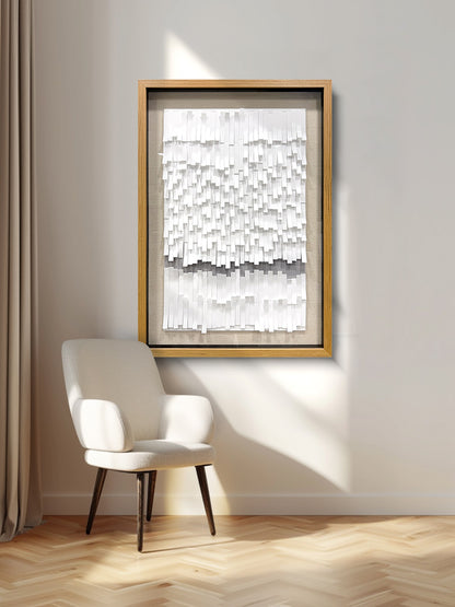 Modern Abstract 3D Wall Art, Handcrafted Aesthetic Decor in Black and White