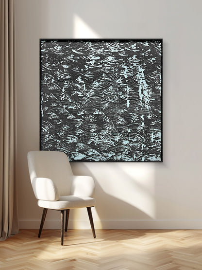 Abstract Ocean Scale Texture Painting - Luxury Wall Decor