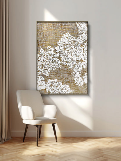High-End Textured Grid Oil Painting - Modern Wall Art