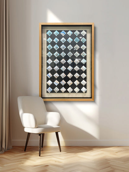 Abstract Iridescent Metal Patchwork Wall Art - Modern Relief