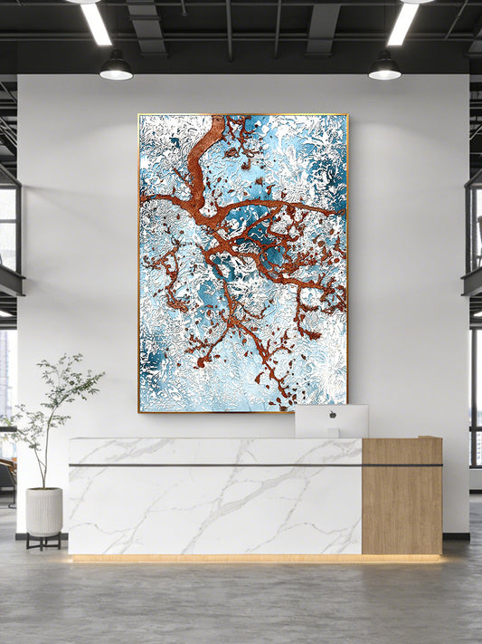 Winter Trees Large Canvas Art, ideal wall decor for living room and bedroom above bed.