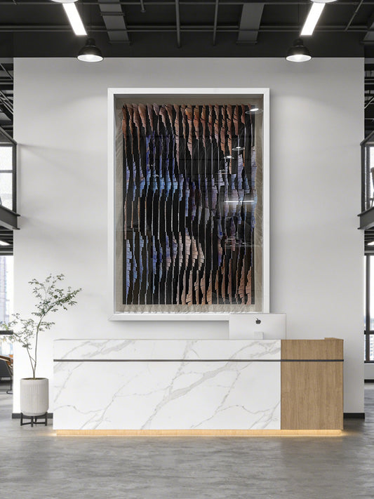 Abstract Thermal-Bent Aluminum Strip Wall Art