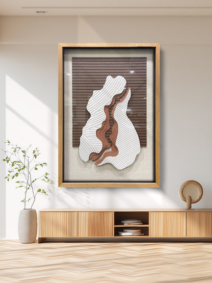 Modern minimalist 3D relief decorative painting, hand-drawn with sandstone texture, simple and stylish.