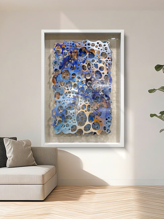 Abstract Acrylic Geometric Wall Hanging Gradient Textured Decor