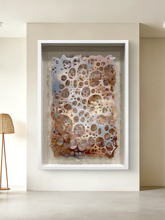 Sculpted Acrylic Wall Art Organic Perforated Hanging Artwork