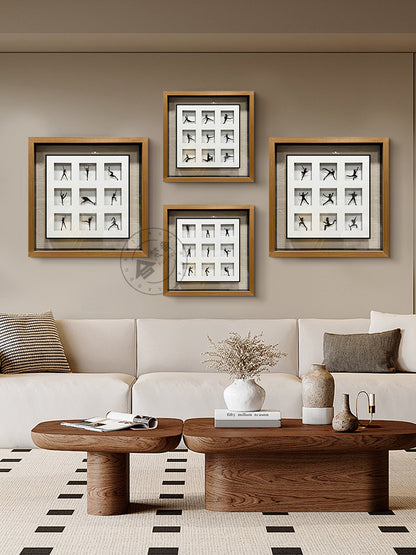 Minimalist Dancer Matrix Double-Framed Metal Wall Sculpture