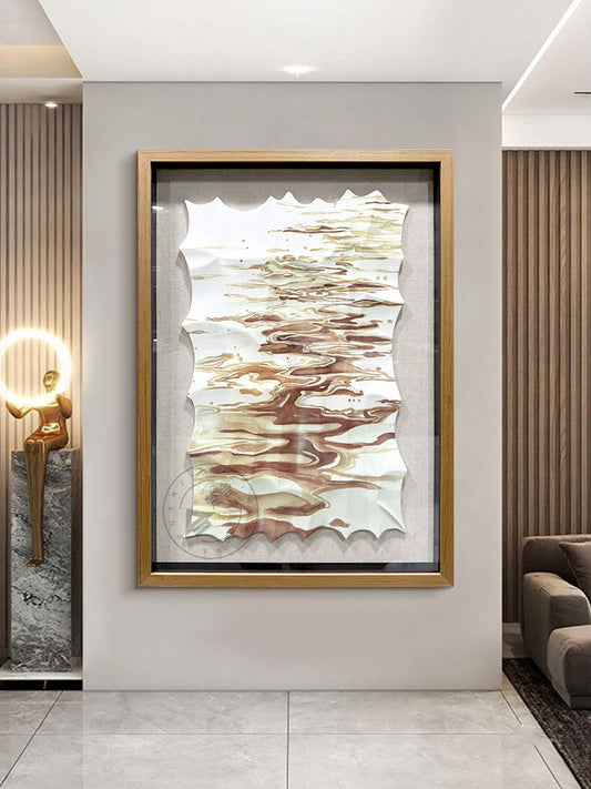 Carved Wood Fluid Abstract Wave Wall Art