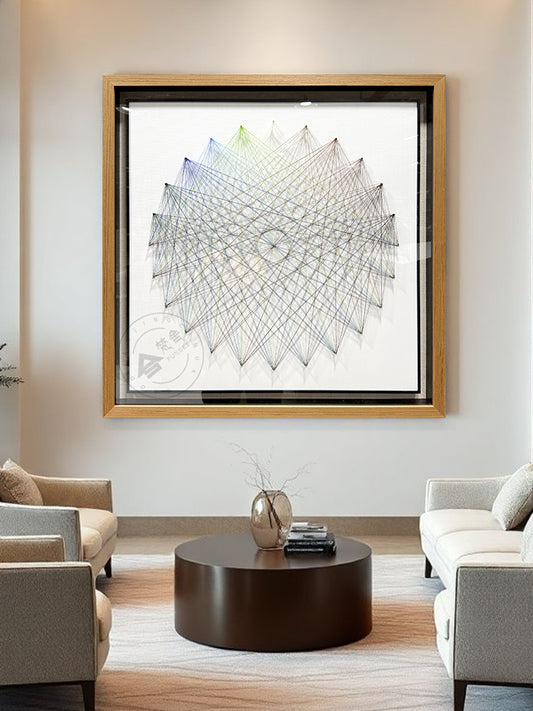 Radial Gradient Thread Art Contemporary Linear Wall Hanging Artwork