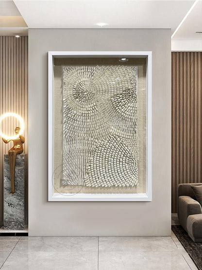 White Acrylic Wall Art Texture Hanging Artwork