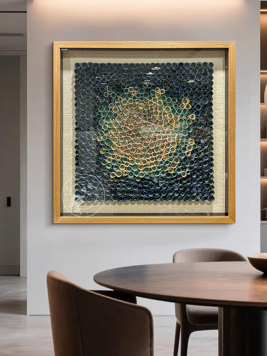 Natural Wood Paper Curl Wall Art Floral Artwork