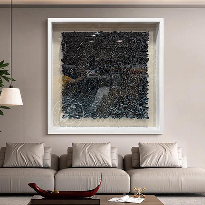 3D Leather Wall Art Textured Loop Hanging Artwork