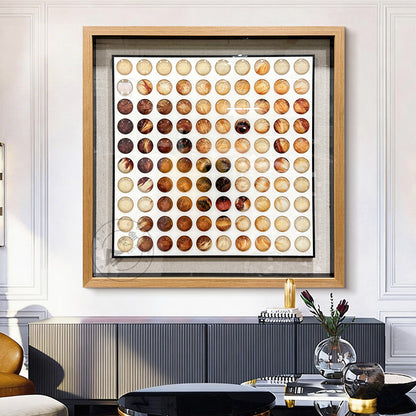 Glass Orb Grid Wall Art Printed Color Matrix Hanging Decor