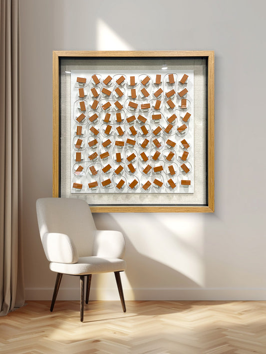 Hand-Painted Carved Wood Wall Art - Modern 3D Relief Panel