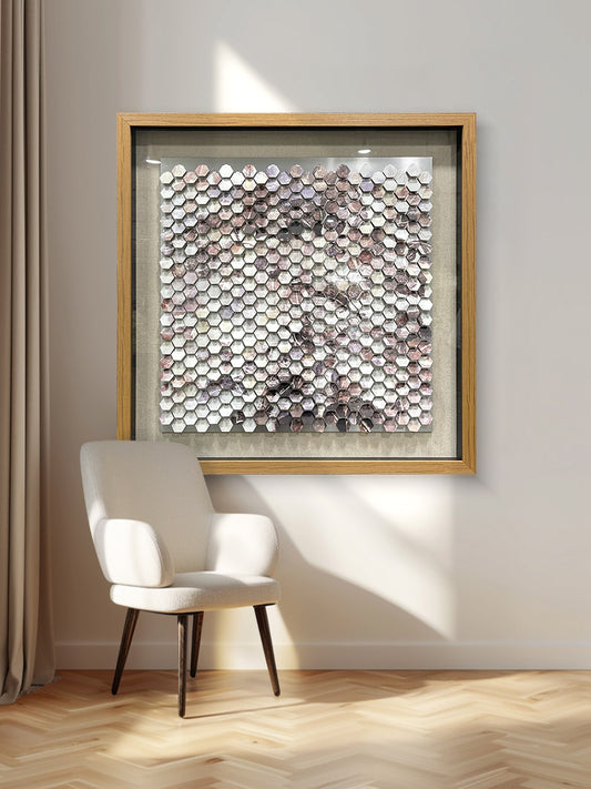 Modern Geometric Metal Mosaic Wall Art - Abstract Luxury Sculpture