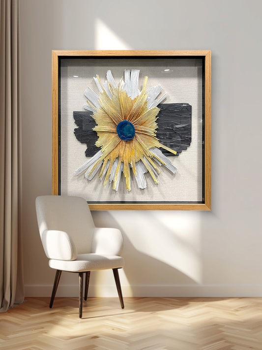 3D Mixed Media Textured Wall Sculpture - Handmade Dimensional Art